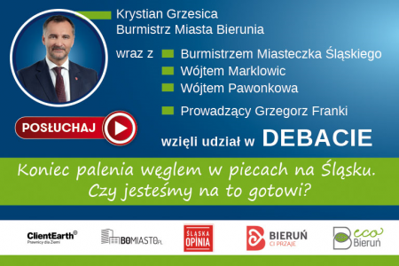 Burmistrz Bierunia wziął udział w debacie pt.: KONIEC Z KOPCIUCHAMI!